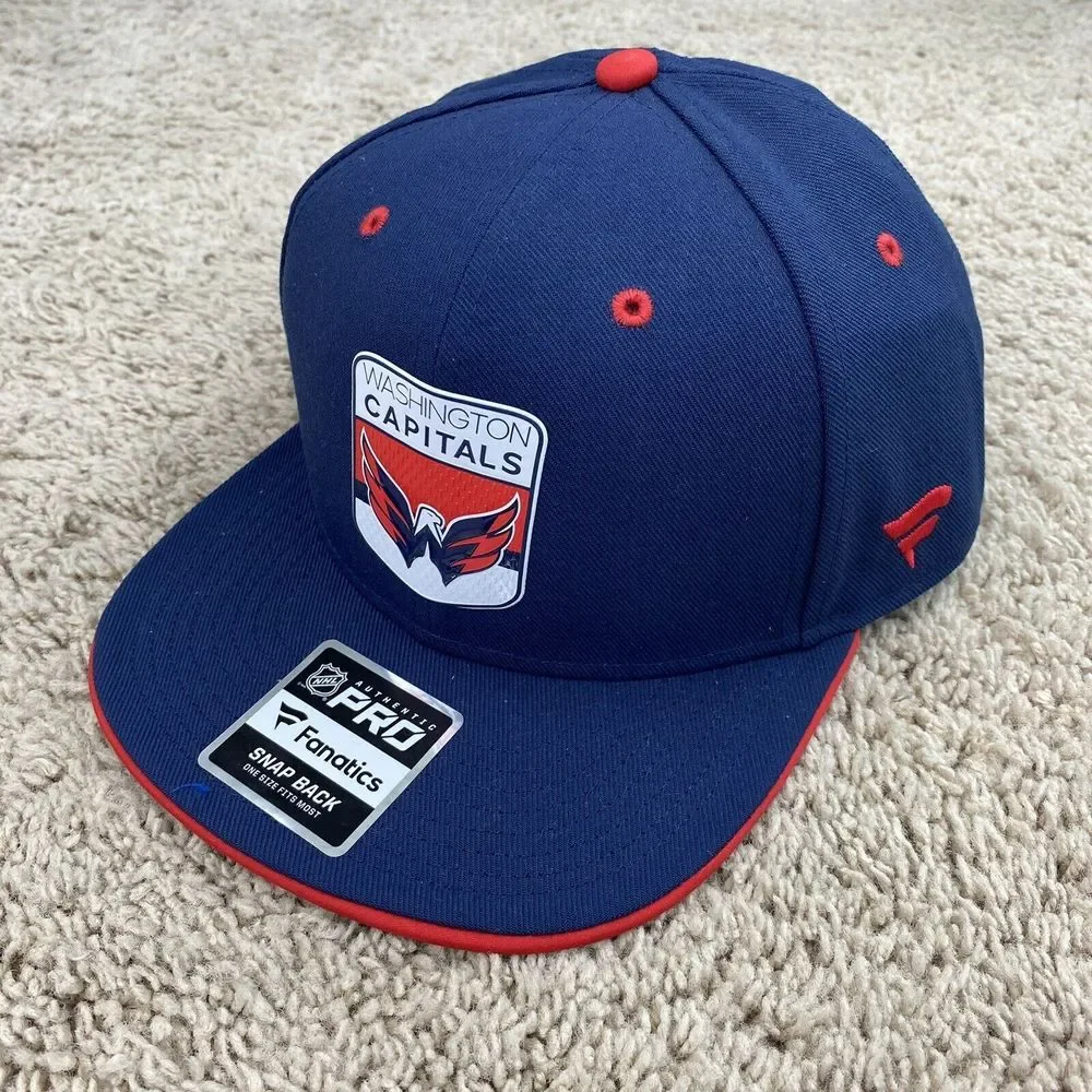 Washington Capitals Hat 2023 NHL Draft Fanatics Pro SnapBack Navy Side Patch Csp